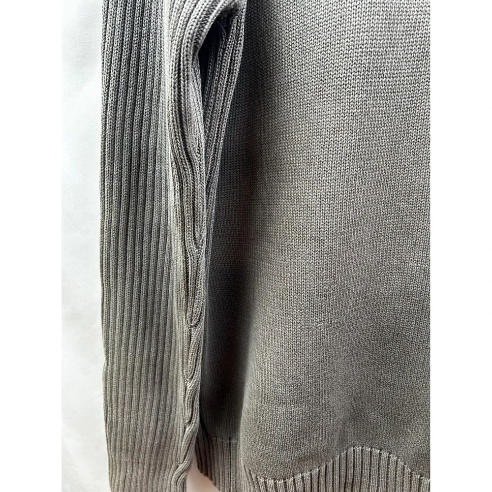 Debenhams Oversized Cotton Knit Sweater Mens M Brwn Ribbed Crewneck Y2K Timeless